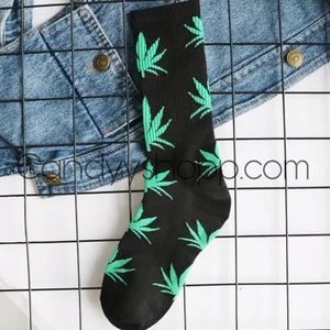 Fashion cotton long hemp weed socks